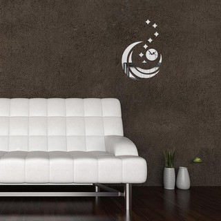 Đồng hồ dán tường nghệ thuật DIY - Trăng Lấp Lánh