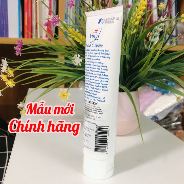 [Chính Hãng] Sữa Rửa Mặt Vin21 Acne Cleanser Collagen Sạch Da Ngừa Mụn Hiệu Quả