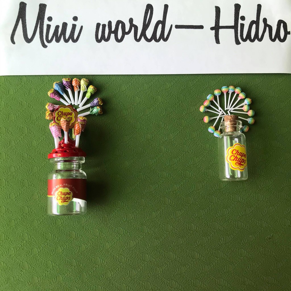 Mô hình hũ kẹo mút chupa chups mini tí hon tỉ lệ 1/12 trang trí nhà búp bê. Sản phẩm là đồ chơi tí hon ko phải kẹo thật.