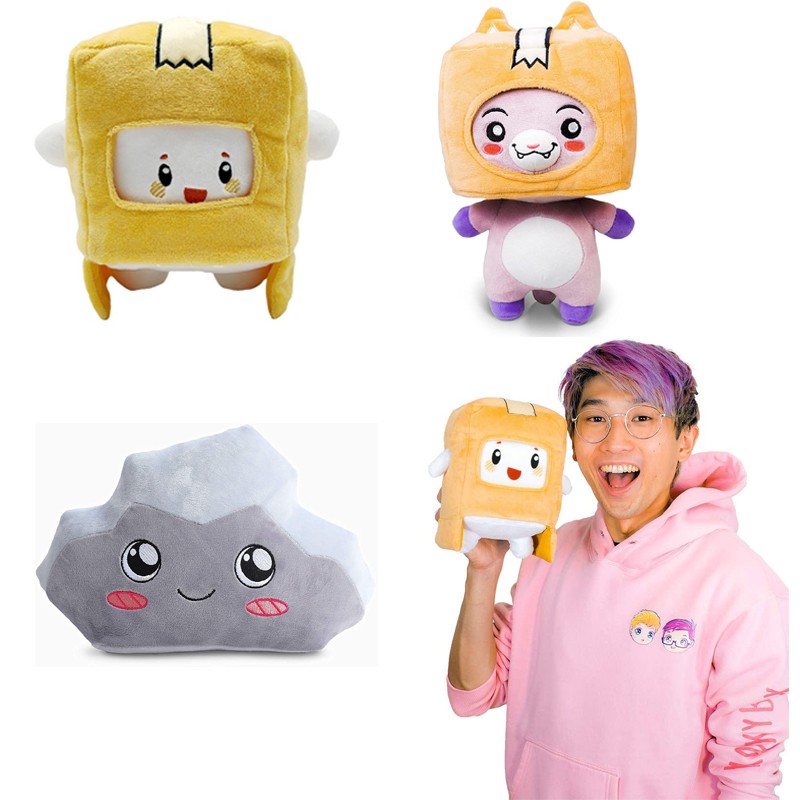 Lankybox Boxy/Foxy/Rocky Removable Cartoon Robot Soft Toy Plush Children Gift Turned Into A Doll Girl Bed Pillow