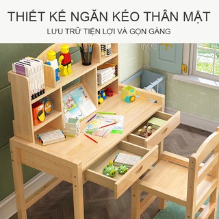 Bàn học kèm giá sách