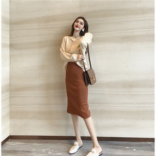 Chân váy len midi (+hình thật)