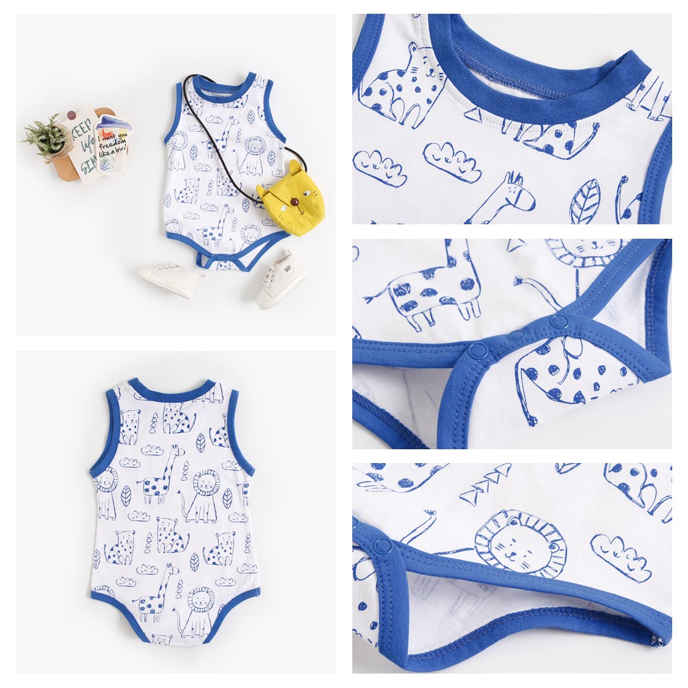 Bộ đồ liền thân Sanlutoz từ cotton in hoạt hình dễ thương cho bé