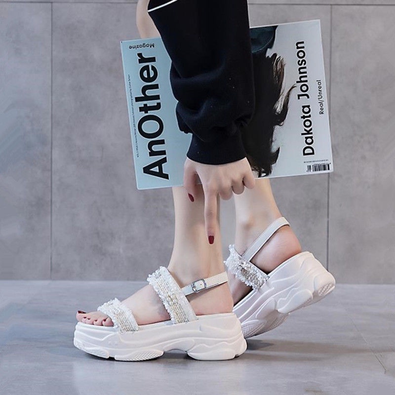 Hàng Có Sẵn Giày sandal Đế Dày 6cm Phong Cách Mới 2022 Dành Cho Nữ