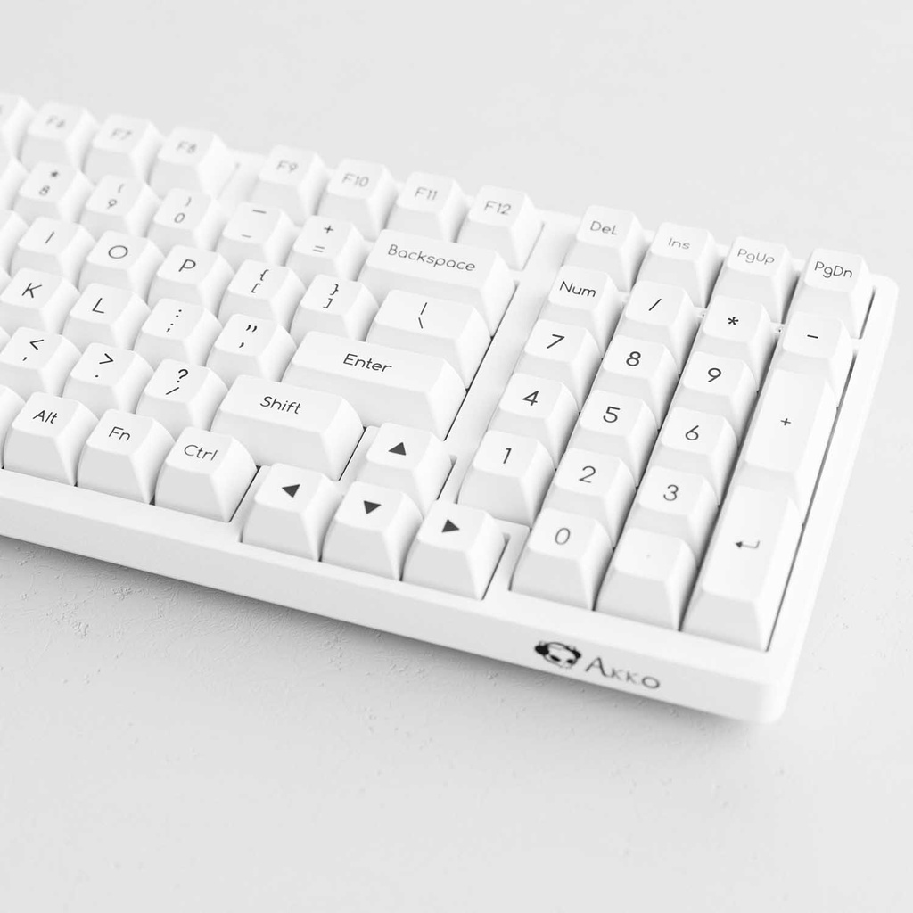 Bộ nút Keycap bàn phím cơ AKKO Keycap Set – Black on White BoW (ABS Double-Shot / SAL profile / 195 nút)