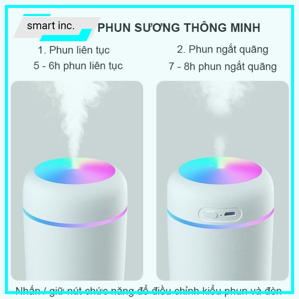 Máy Xông Khuếch Tán Nước Tinh Dầu 👄FREESHIP👄 Máy Phun Sương Tạo Độ Ẩm Không Khí Đèn Ngủ Để Xe Hơi Ô Tô Humidifier