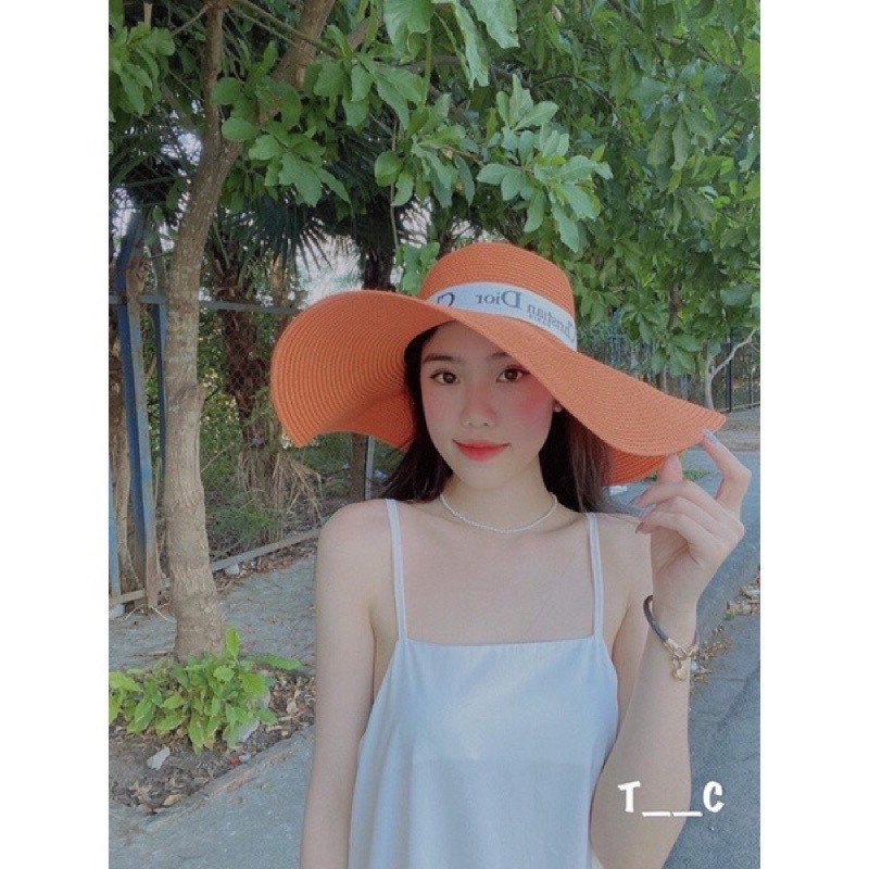 Mũ vành đi biển đai Diro trắng cho nữ
