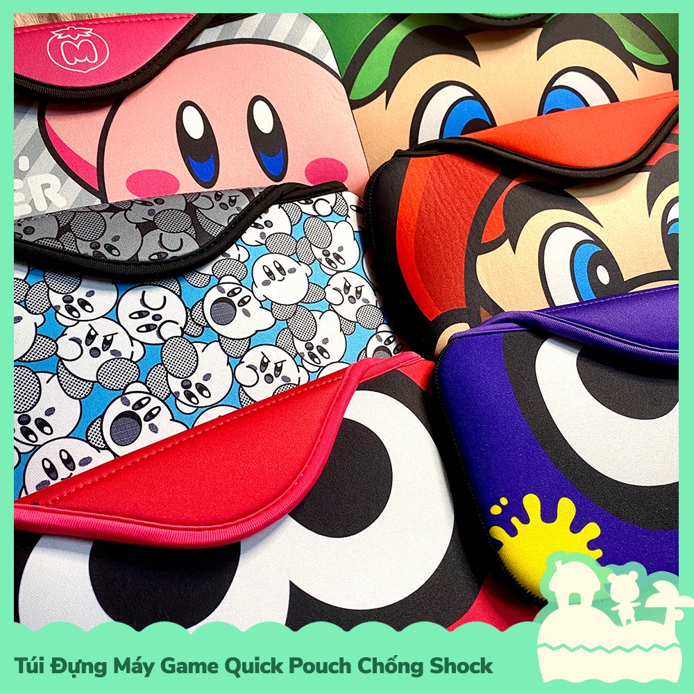 [Sẵn VN - NowShip] Phụ Kiện Túi Vải Quick Pouch Đựng Máy Game Nintendo Switch NS Mario, Luigi, Splatoon, Kirby