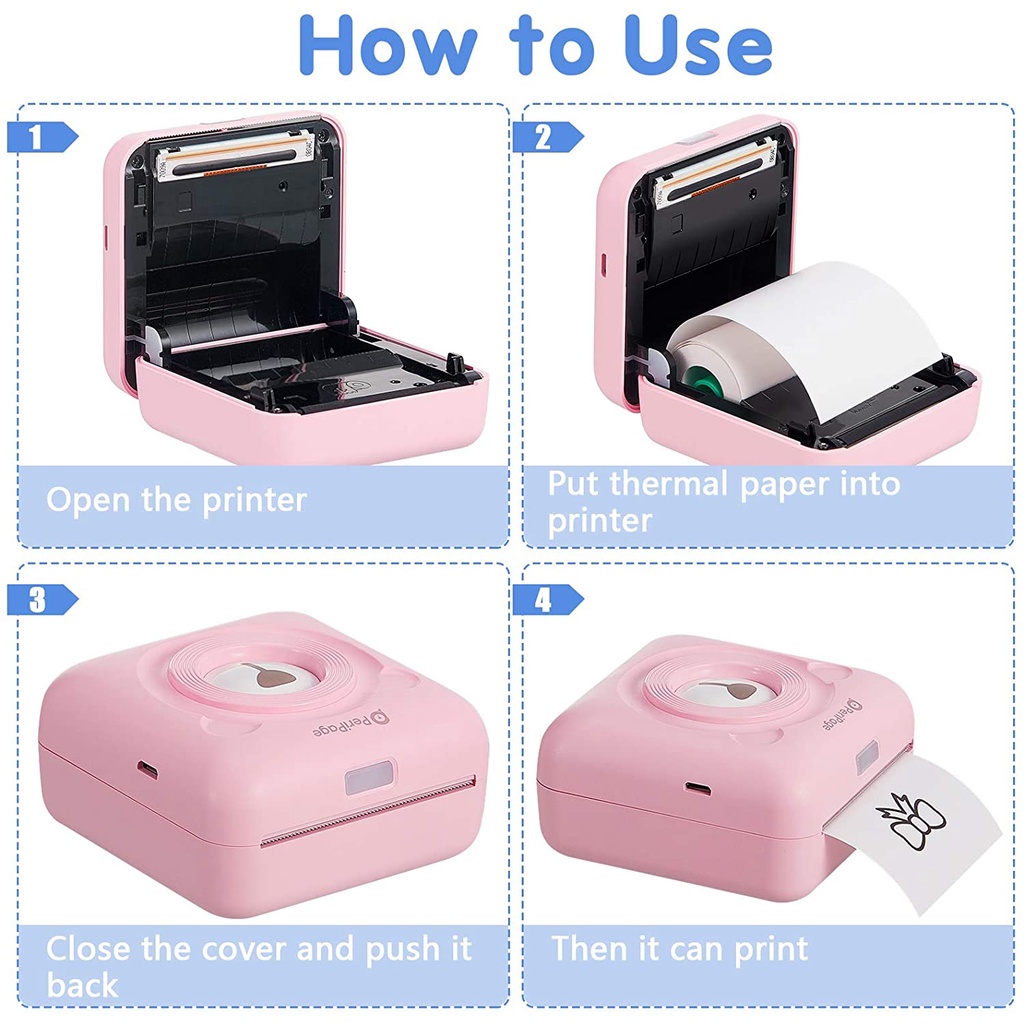 ❤ Dễ thương ❤ Máy in nhiệt mini bluetooth peripage A6 Q7 không dây bỏ túi ❤ in ảnh du lịch lấy ngay poooli l1, l2