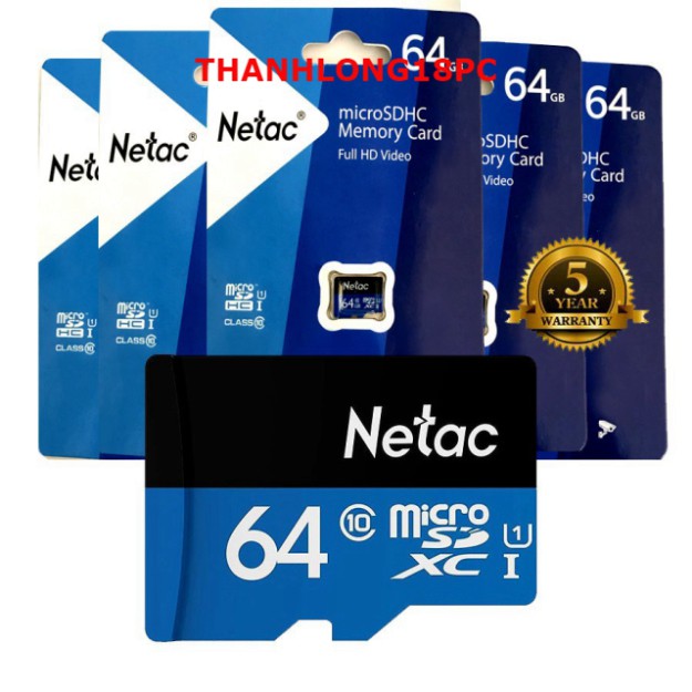 Thẻ Nhớ MicroSD Netac 64gb Class 10 Chuyên Dùng Cho Camera | BigBuy360 - bigbuy360.vn