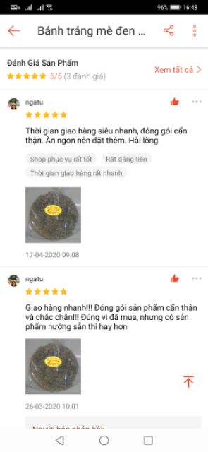 Bánh tráng mè đen nước cốt dừa Tây Ninh. Loại chưa nướng 380g/10 cái | WebRaoVat - webraovat.net.vn