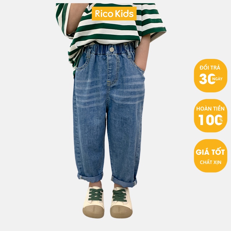 Quần bò giấy cho bé trai từ 8-27kg mềm mại phom lên đẹp như mẫu hàng chính hãng Ambb Kids mã U074