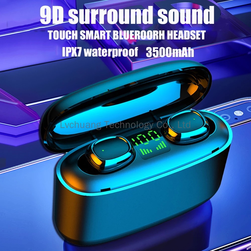 G5S Earphone Bluetooth Wireless Music Headset For Xiaomi Touch Control Earbud 3500mah LED Power Display Sport Earphones With MIC