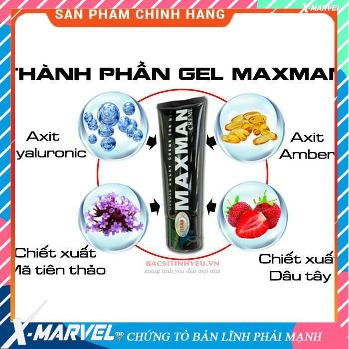 Gel bôi trơn Tăng Kích Thước MAXMAN - Chống xuất tinh sớm - Luôn Đưa Nàng Về Đích