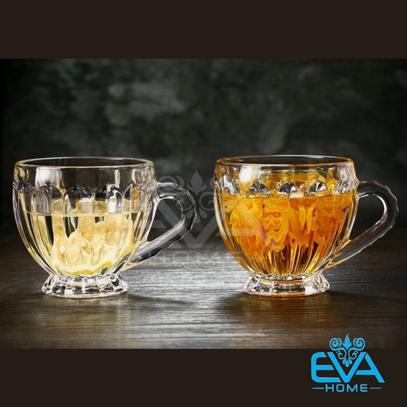 Bộ 6 Tách Thuỷ Tinh Hoạ Tiết Sọc Khía Stripe Glass Cup Sang Trọng ZB246 M3340