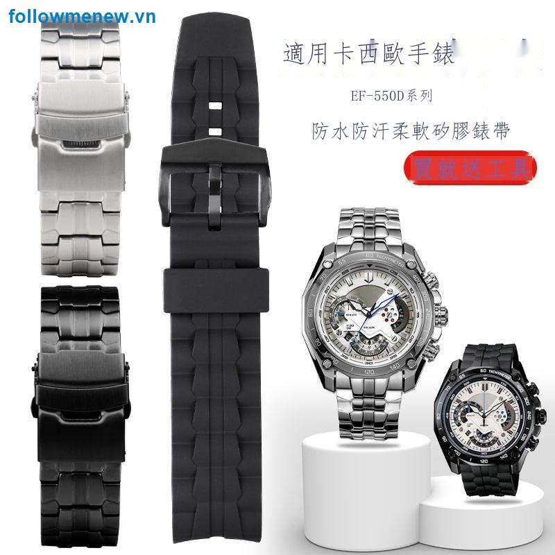 Phù Hợp Dây Đeo Bằng Thép Không Gỉ 22mm b49 Dành Cho Đồng Hồ Casio EDIFICE Series Red Bull Version EF-550D