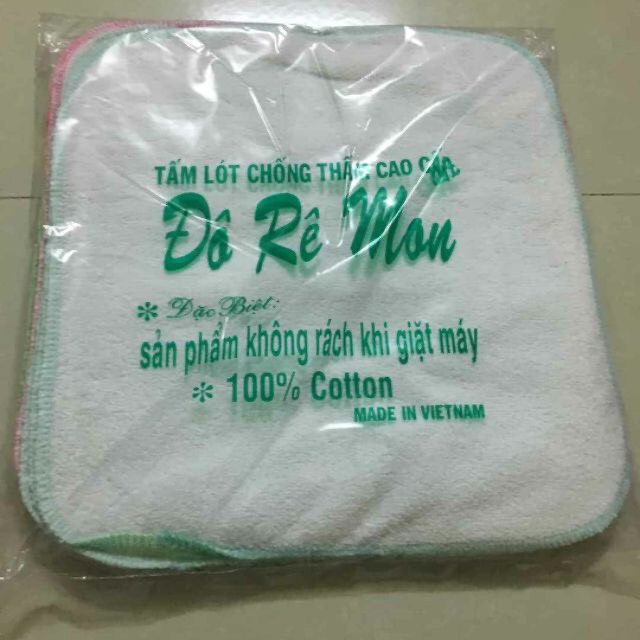 [Cao Cấp] Set 10 Tấm Lót Chống Thấm Cho Bé -Chính Hãng Đô Rê Mon (100% Cotton-Giặt Máy Được)