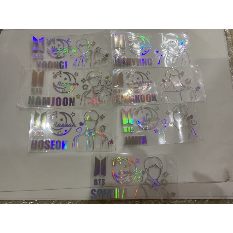 Sticker hologram BTS trang trí - hình dán phản quang