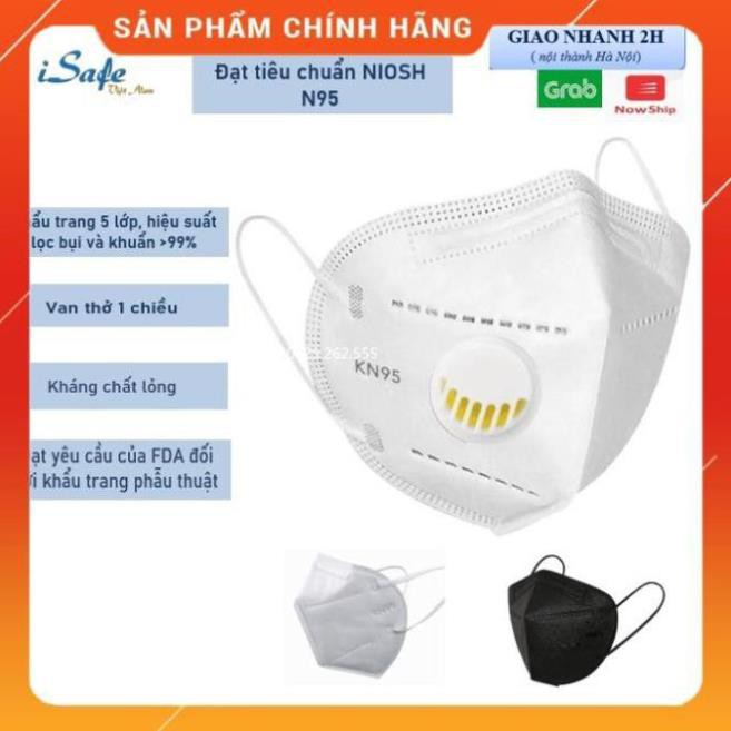 set 3 Khẩu trang N95 KN95 có van thở chính hãng có kiểm định, lọc bụi mịn PM 2.5, tiêu chuẩn FDA