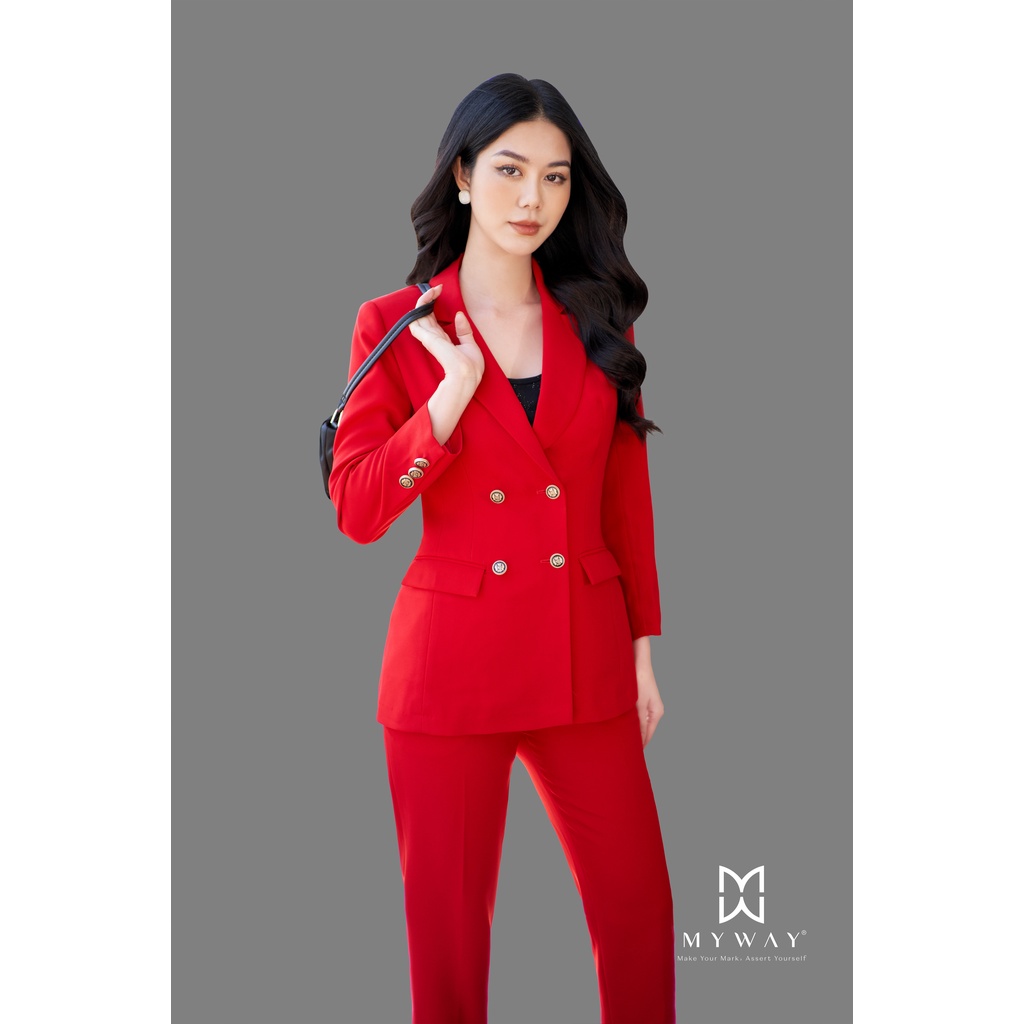 Áo Vest Nữ MY WAY Dáng Blazer Đính Cúc Cao Cấp 5MVB0223