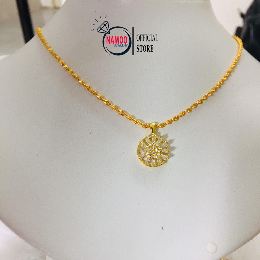 Vòng Cổ Mạ Vàng Cao Cấp, Mặt Dây Chuyền Nữ Đính Đá V508 Namoo Jewelry