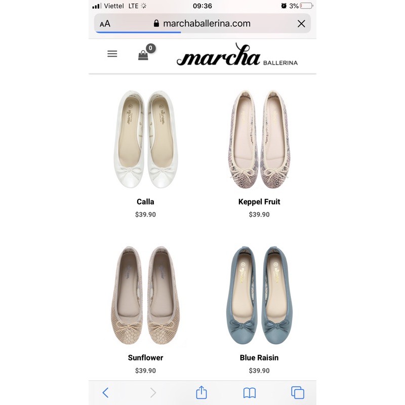 Giày bệt búp bê lót êm Marcha ballenrina nhũ kim tuyến sang chảnh giá web 39.9$ | BigBuy360 - bigbuy360.vn