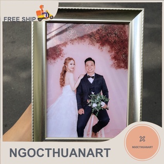 Combo 10 khung màu bạc 13x18 để bàn , treo tường giá rẻ - MS101B