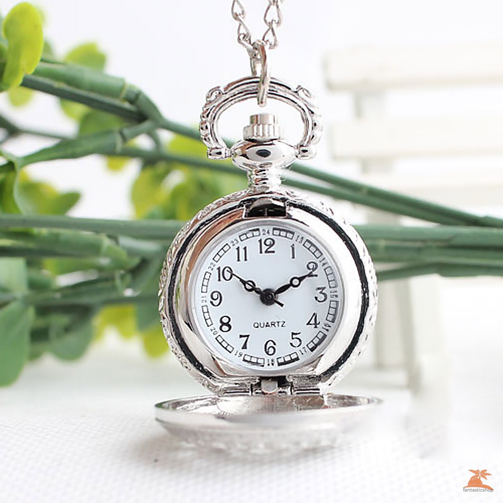 #Đồng hồ bỏ túi# Retro small Size Spider Webs Pocket Watch/Watch Necklace Fashion Jewelry Pendant Watch Necklace