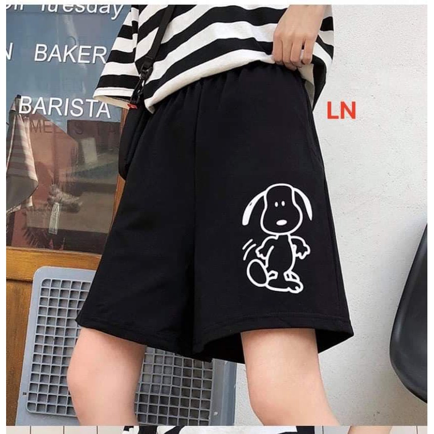Quần short họa tiết chó con ép nổi