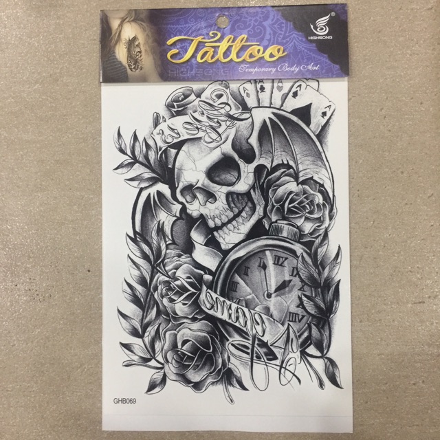 hình xăm tattoo Halloween kích thước 20cm x 14cm