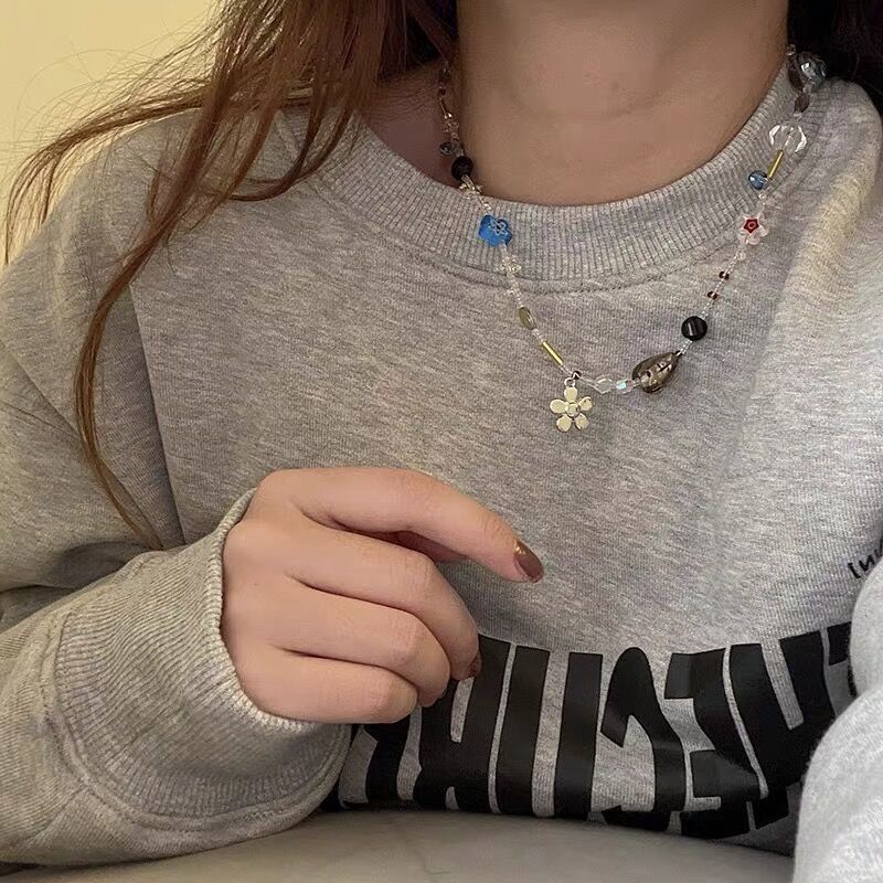 Vòng cổ Mặt Kính Đính Đá Phong Cách retro