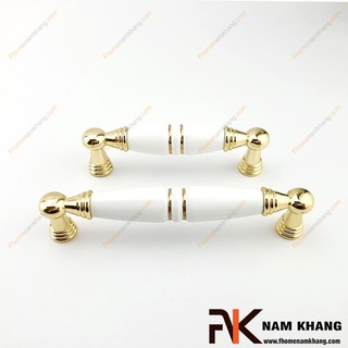 Tay nắm tủ bếp sứ trắng vàng NK298-TV2 ( Màu Vàng)