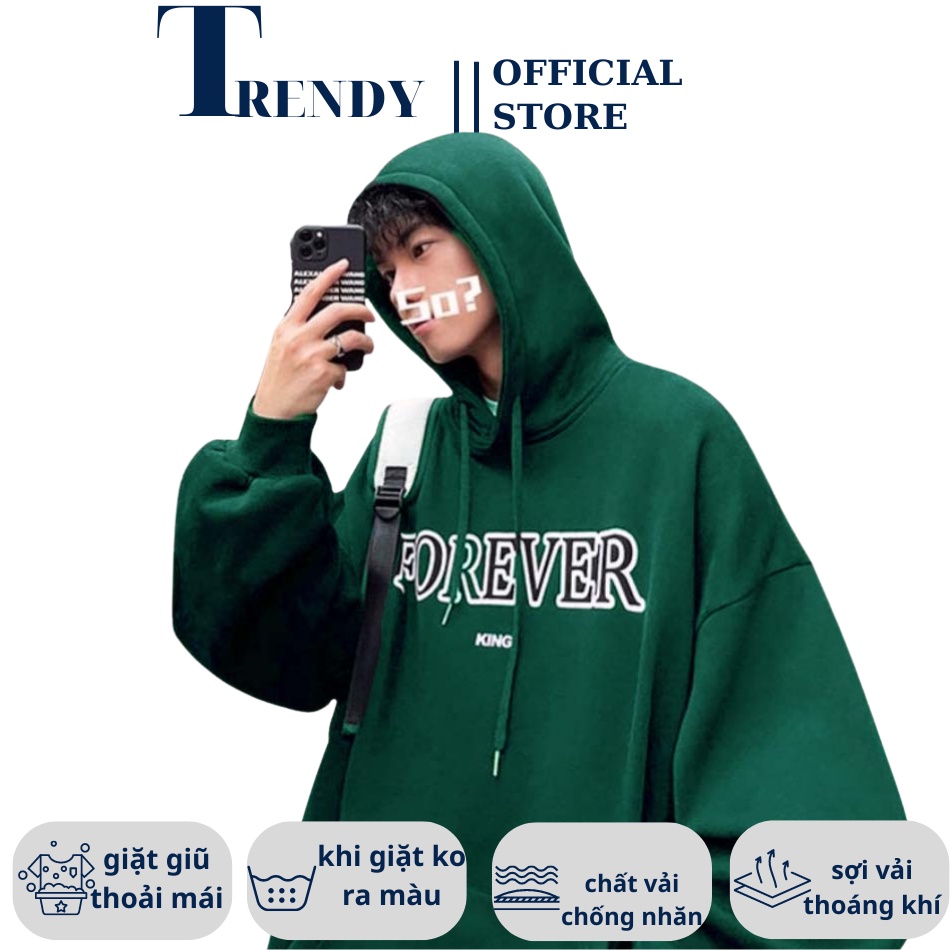 Áo Khoác Hoodie Nỉ Nam Nữ Màu Xanh Đen Kiểu Dáng Form Rộng Có Mũ Chất Dày, Áo Hoodie Nỉ Basic Giá Rẻ 1k Fashion Hàn Quốc