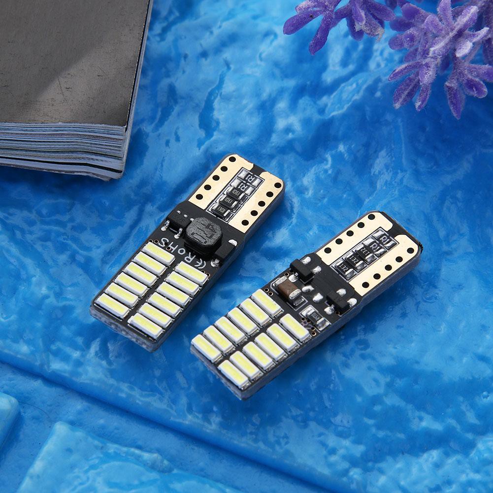 Set 2 bóng đèn LED T10 4014 24 SMD cho đèn bảng số xe hơi