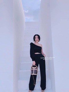 Set phi một vai và quần suông ( full màu)