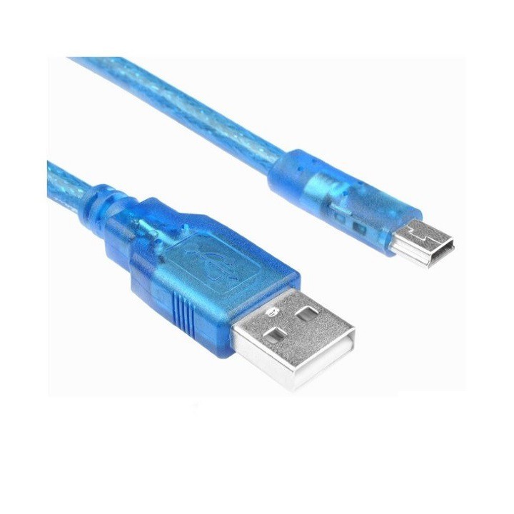 Cáp Mini Usb Sang Usb Ngắn 30Cm Xanh Chống Nhiễu Dùng Cho Ô Tô Kết Nối Nghe Nhạc, Truyền Dữ Liệu Máy Ảnh