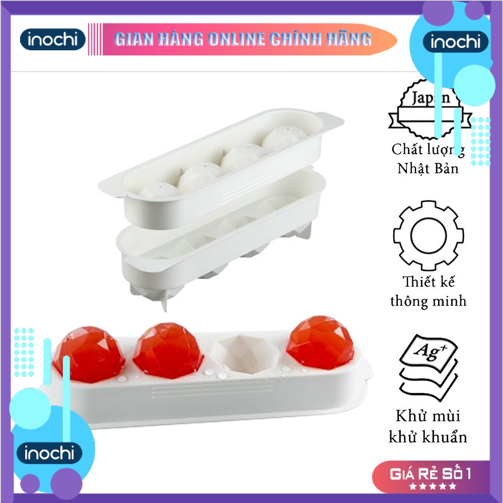 Khay đá tròn - vỉ làm đá bi tủ lạnh kari inochi Nhật Bản cỡ lớn chất liệu nhựa nguyên sinh cao cấp chính hãng KDT01