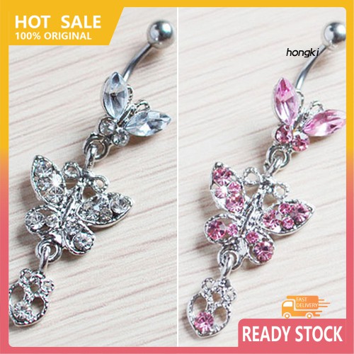 Khuyên rốn hình bướm đính đá xinh xắn