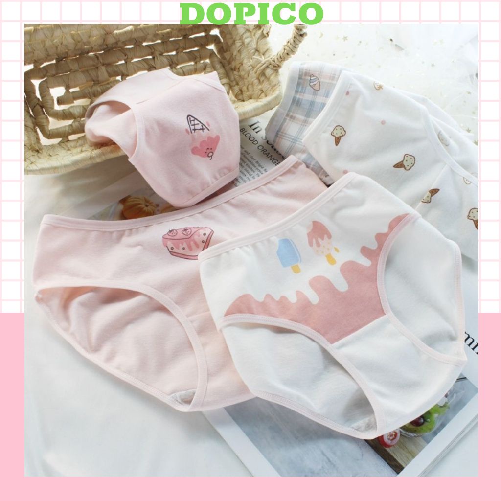 Quần lót nữ cotton cao cấp kháng khuẩn khử mùi , Quần chíp tôn dáng họa tiết cute dễ thương quyến rũ DOPICO L211