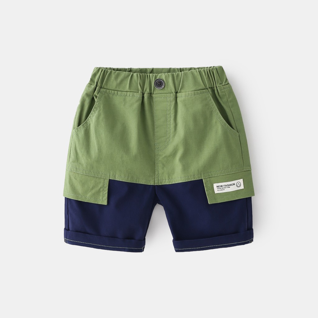 Quần Kaki bé trai WELLKIDS quần short cho bé họa tiết phối màu đáng yêu hàng xuất Âu Mỹ