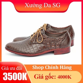 Giầy Tây Xỏ Dây Da Cá Sấu Cao Cấp