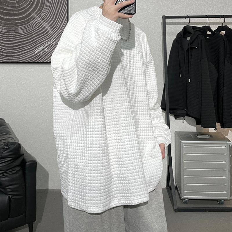 Áo nỉ dáng rộng màu trơn phong cách Hàn Quốc thời trang xuân thu cho nam