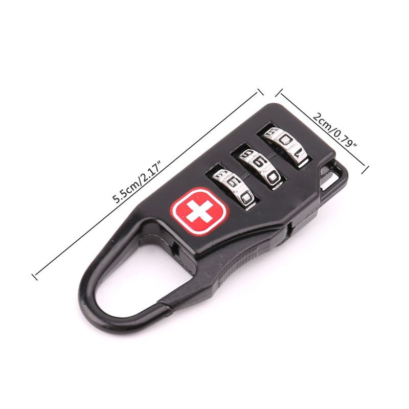 Ổ khóa hành lý du lịch kiểu mật mã chữ số an toàn mini trang trí biểu tượng chữ thập Thụy Sĩ