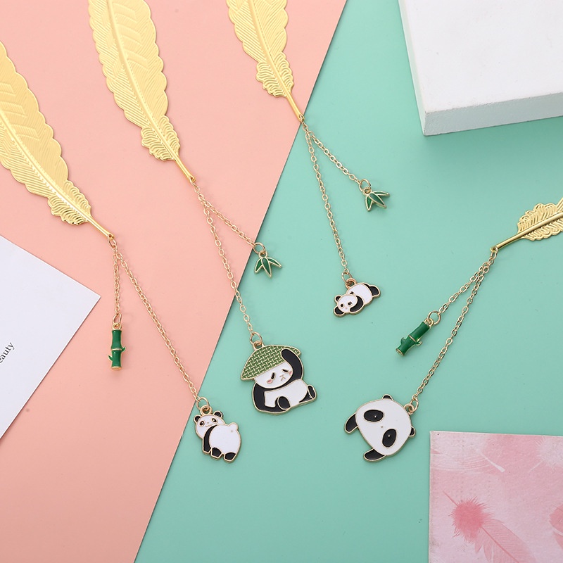 1 Thẻ Đánh Dấu Trang Sách Hình Gấu Trúc Dễ Thương