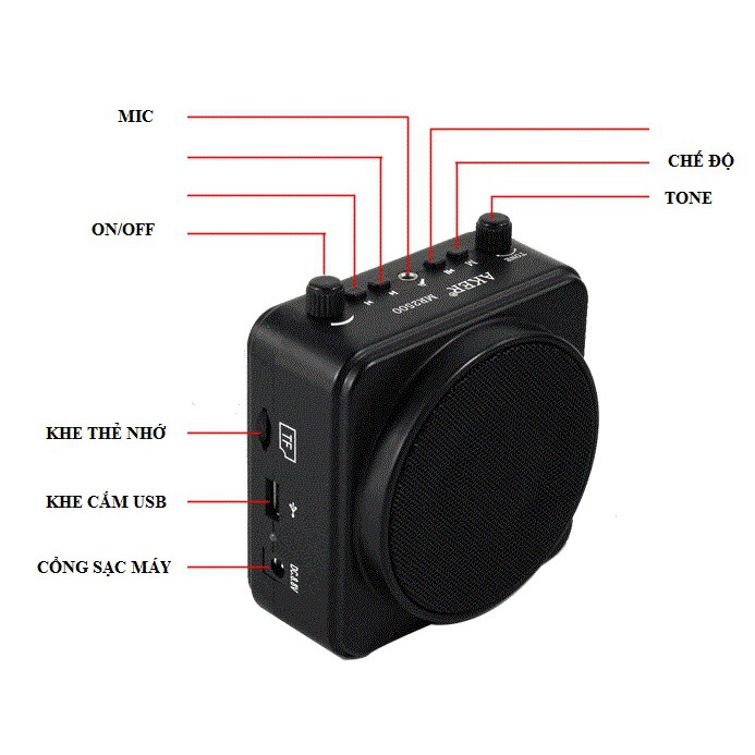 Loa  trợ giảng  Aker Không Dây Mr 2500, máy trợ giảng | loa  trợ giảng giáo viên, hướng dẫn viên, hàng xịn