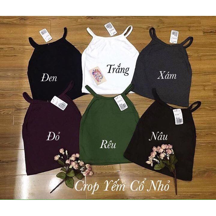 Áo croptop yếm cổ nhỏ