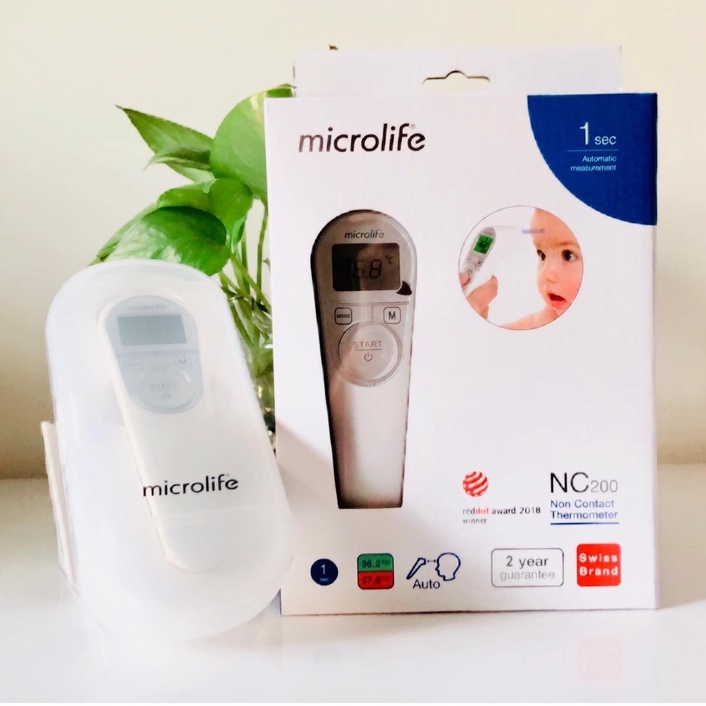 (Giao hỏa tốc 30p) Nhiệt kế hồng ngoại đo trán Microlife NC - 200 chính hãng