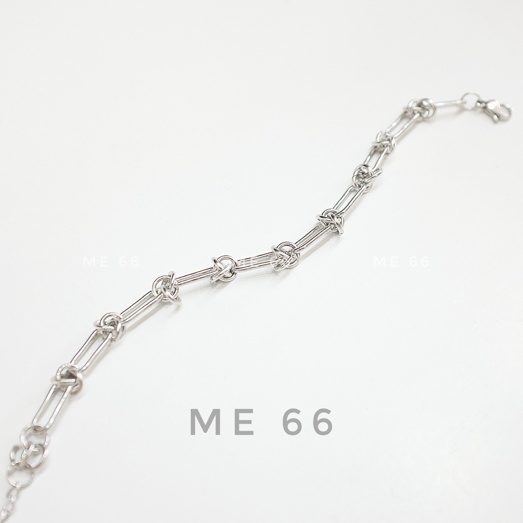 Vòng Tay Titan Nút Màu Bạc Unisex Dạng Xích Không Đen Không Gỉ Sét Không Phai Màu Không Ngứa julies box 66