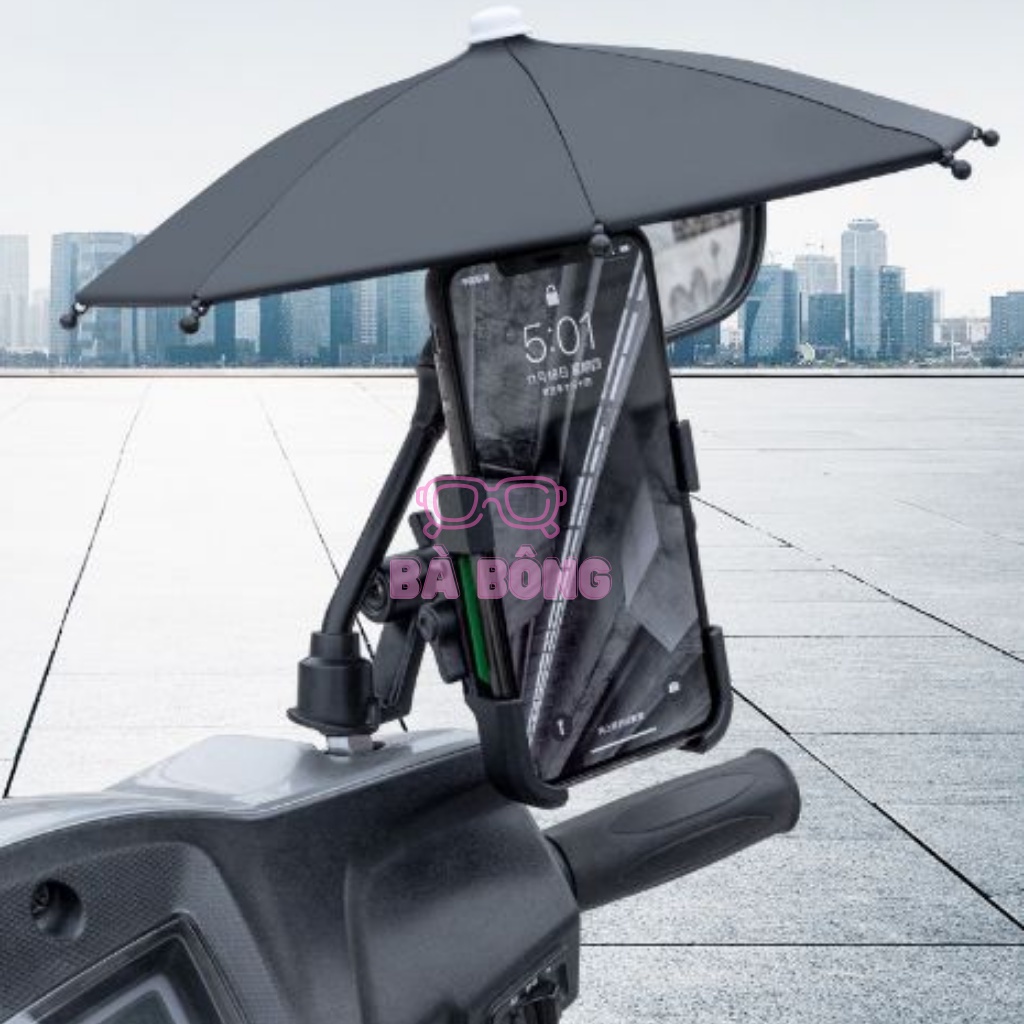 [HCM] KẸP ĐIỆN THOẠI GẮN XE MÁY KÈM DÙ CHE NẮNG,CHE MƯA, KẸP XE MÁY CHO GRAB CỰC XỊN XÒ