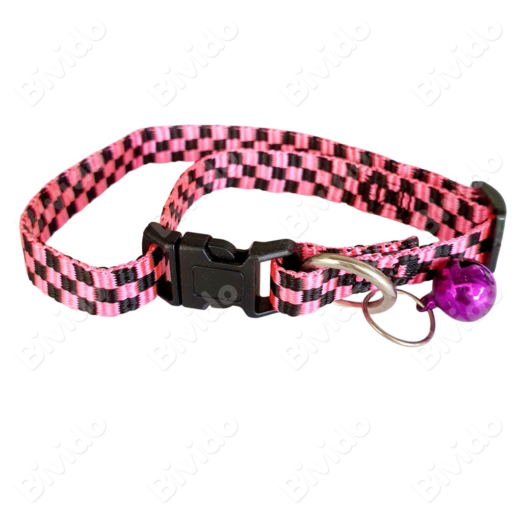 Vòng cổ chó mèo thú cưng sọc caro màu bản nhỏ 1cm &lt;5kg - Bivido